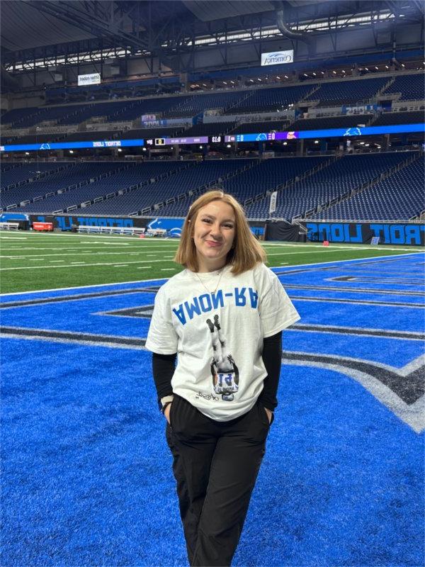 Cristiana Rosa at the Detroit Lions vs Minnesota Vikings Week 18 game.